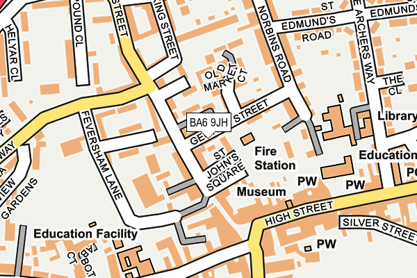 BA6 9JH map - OS OpenMap – Local (Ordnance Survey)