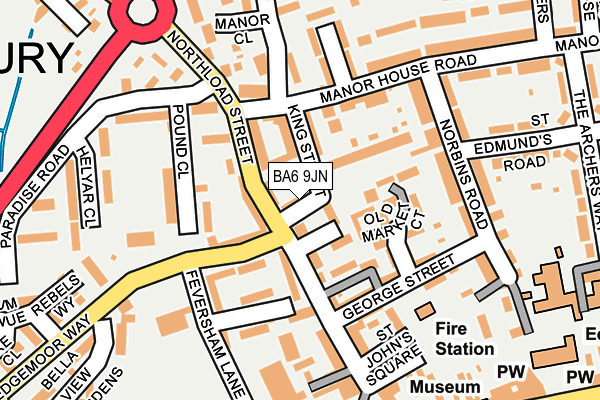 BA6 9JN map - OS OpenMap – Local (Ordnance Survey)