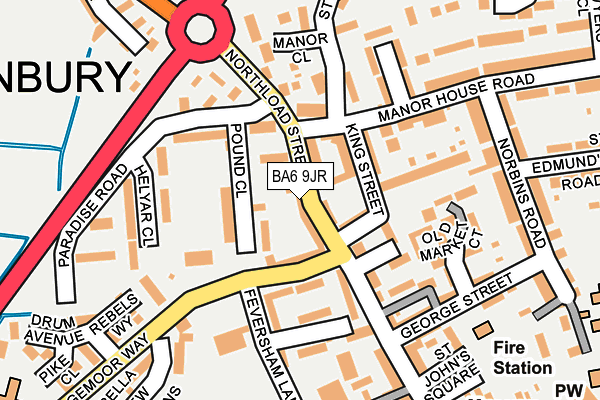 BA6 9JR map - OS OpenMap – Local (Ordnance Survey)