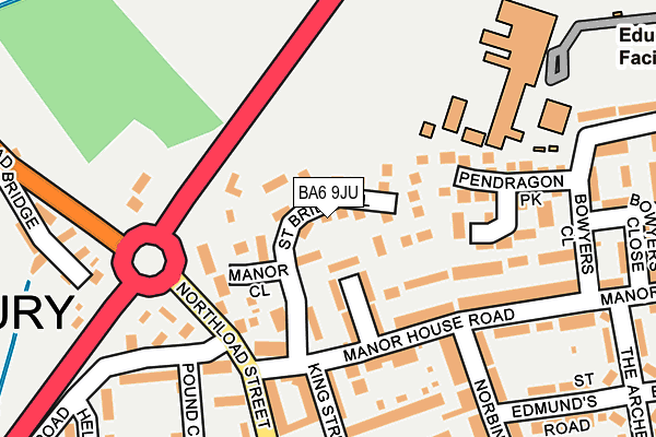 BA6 9JU map - OS OpenMap – Local (Ordnance Survey)
