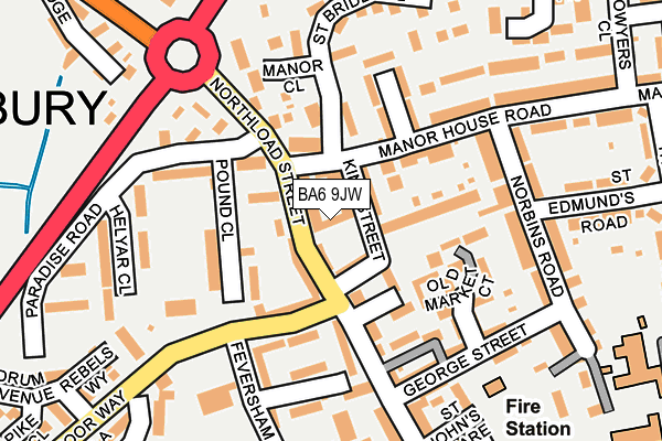 BA6 9JW map - OS OpenMap – Local (Ordnance Survey)