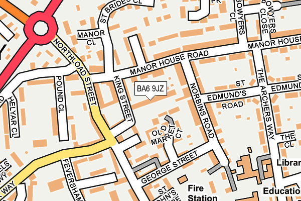 BA6 9JZ map - OS OpenMap – Local (Ordnance Survey)