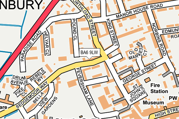 BA6 9LW map - OS OpenMap – Local (Ordnance Survey)
