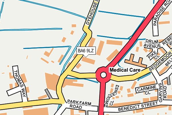BA6 9LZ map - OS OpenMap – Local (Ordnance Survey)