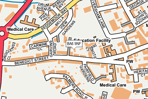 BA6 9NF map - OS OpenMap – Local (Ordnance Survey)
