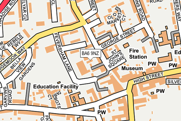 BA6 9NZ map - OS OpenMap – Local (Ordnance Survey)