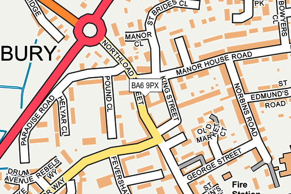 BA6 9PX map - OS OpenMap – Local (Ordnance Survey)