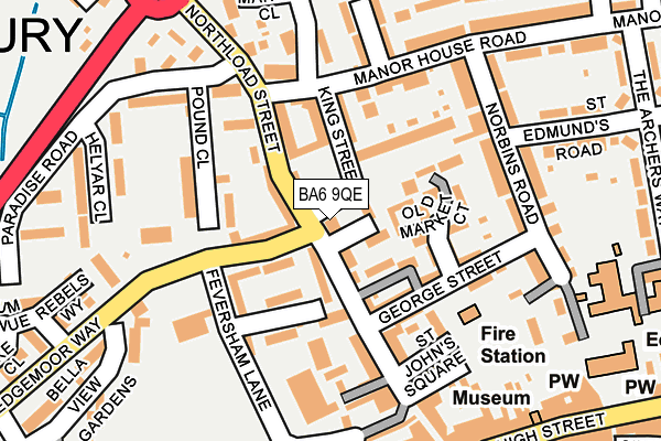 BA6 9QE map - OS OpenMap – Local (Ordnance Survey)