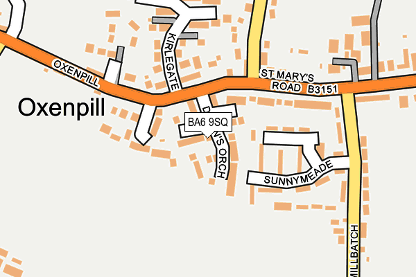 BA6 9SQ map - OS OpenMap – Local (Ordnance Survey)