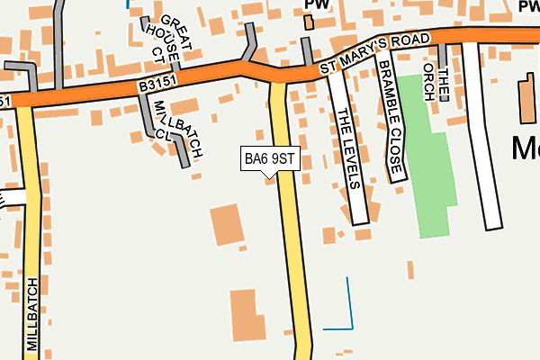 BA6 9ST map - OS OpenMap – Local (Ordnance Survey)
