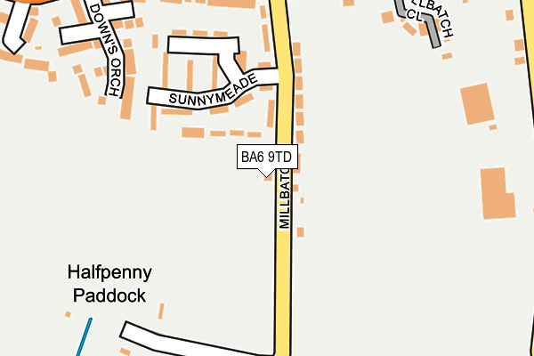 BA6 9TD map - OS OpenMap – Local (Ordnance Survey)