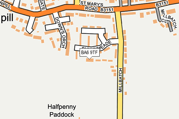 BA6 9TF map - OS OpenMap – Local (Ordnance Survey)