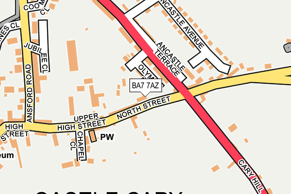 BA7 7AZ map - OS OpenMap – Local (Ordnance Survey)