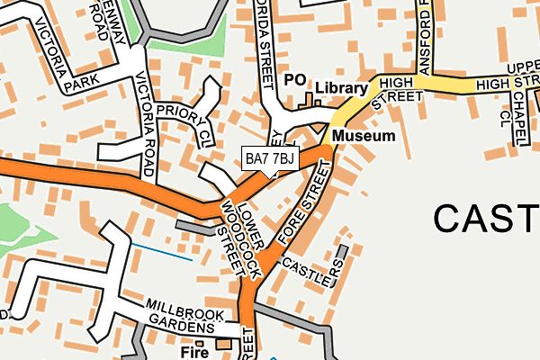 BA7 7BJ map - OS OpenMap – Local (Ordnance Survey)