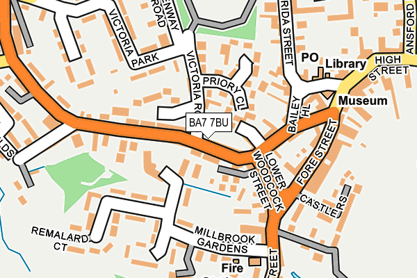 BA7 7BU map - OS OpenMap – Local (Ordnance Survey)