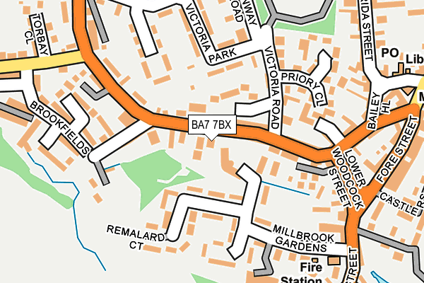BA7 7BX map - OS OpenMap – Local (Ordnance Survey)