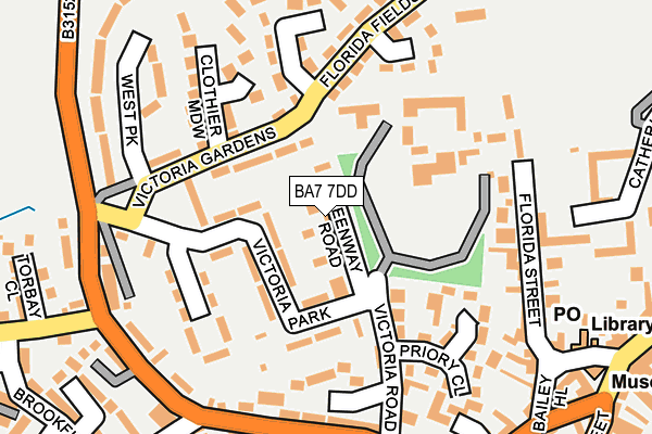BA7 7DD map - OS OpenMap – Local (Ordnance Survey)