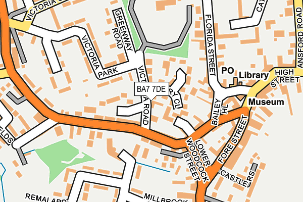 BA7 7DE map - OS OpenMap – Local (Ordnance Survey)