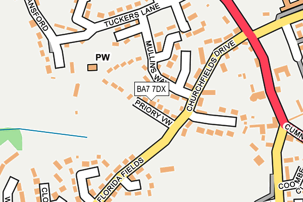 BA7 7DX map - OS OpenMap – Local (Ordnance Survey)
