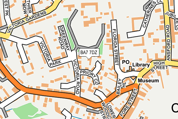 BA7 7DZ map - OS OpenMap – Local (Ordnance Survey)