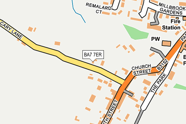 BA7 7ER map - OS OpenMap – Local (Ordnance Survey)