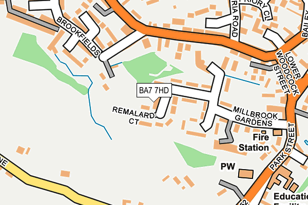 BA7 7HD map - OS OpenMap – Local (Ordnance Survey)