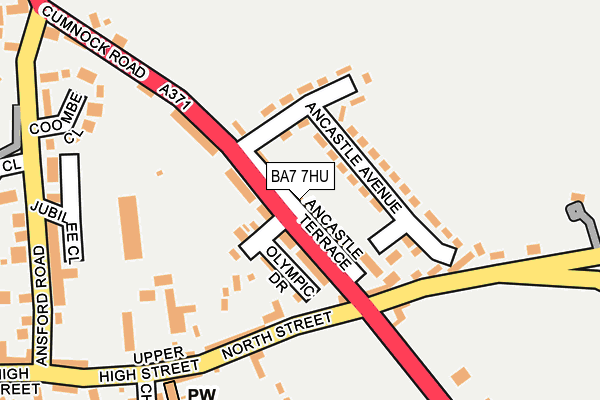 BA7 7HU map - OS OpenMap – Local (Ordnance Survey)