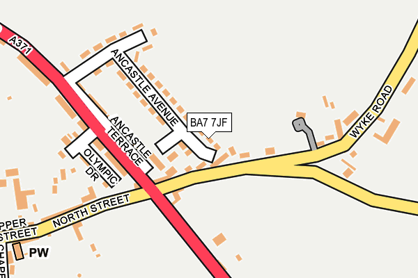 BA7 7JF map - OS OpenMap – Local (Ordnance Survey)