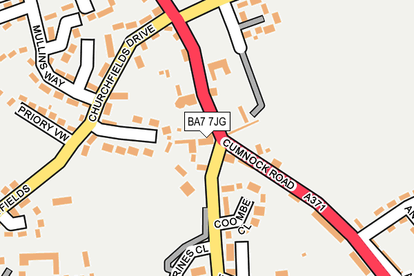 BA7 7JG map - OS OpenMap – Local (Ordnance Survey)
