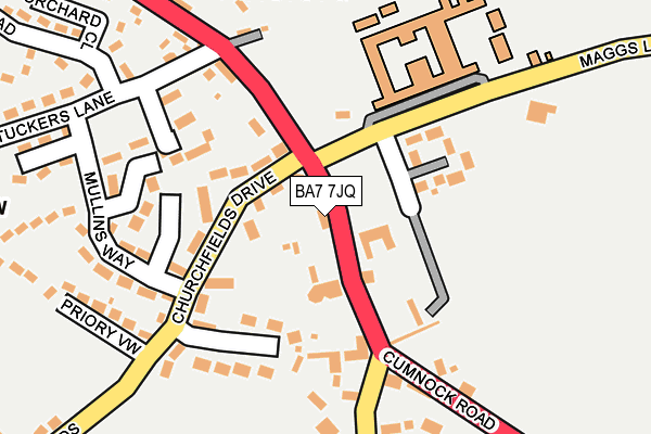 BA7 7JQ map - OS OpenMap – Local (Ordnance Survey)