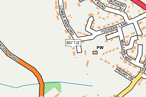 BA7 7JZ map - OS OpenMap – Local (Ordnance Survey)