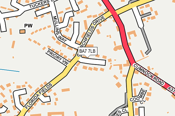 BA7 7LB map - OS OpenMap – Local (Ordnance Survey)
