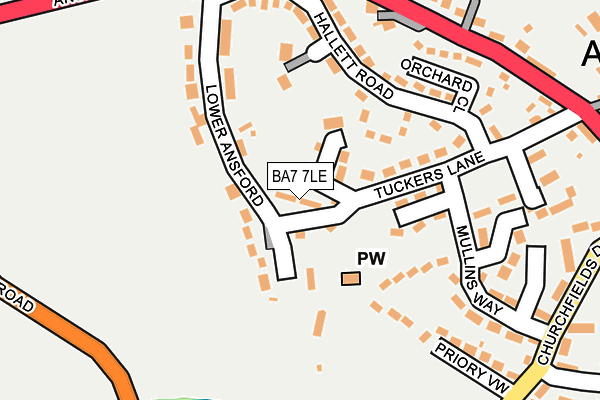 BA7 7LE map - OS OpenMap – Local (Ordnance Survey)