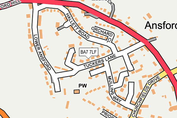 BA7 7LF map - OS OpenMap – Local (Ordnance Survey)