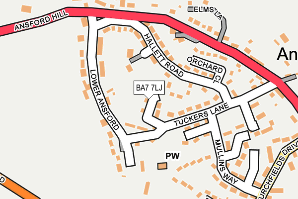 BA7 7LJ map - OS OpenMap – Local (Ordnance Survey)