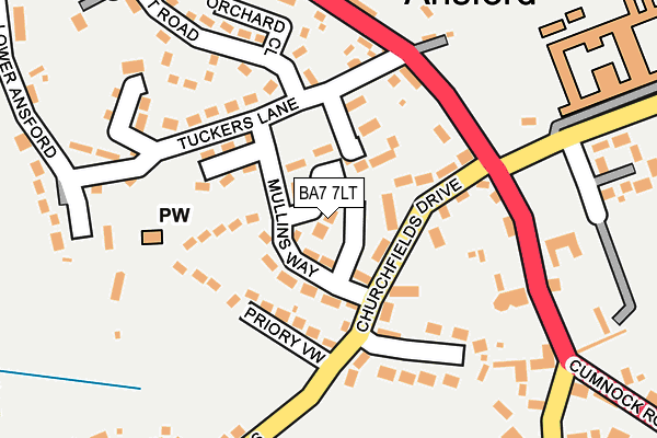 BA7 7LT map - OS OpenMap – Local (Ordnance Survey)