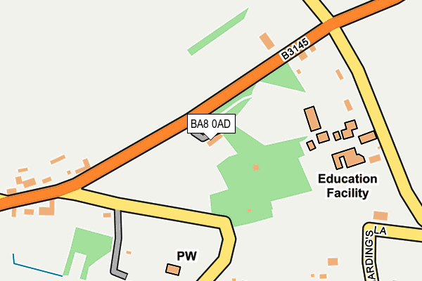 BA8 0AD map - OS OpenMap – Local (Ordnance Survey)