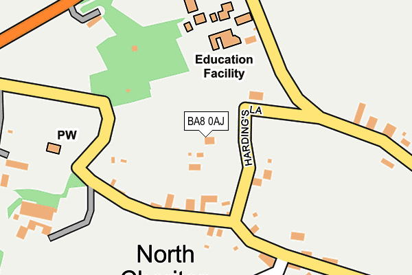 BA8 0AJ map - OS OpenMap – Local (Ordnance Survey)