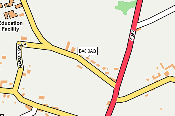 BA8 0AQ map - OS OpenMap – Local (Ordnance Survey)