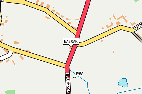 BA8 0AR map - OS OpenMap – Local (Ordnance Survey)