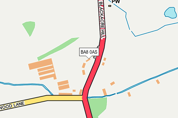 BA8 0AS map - OS OpenMap – Local (Ordnance Survey)