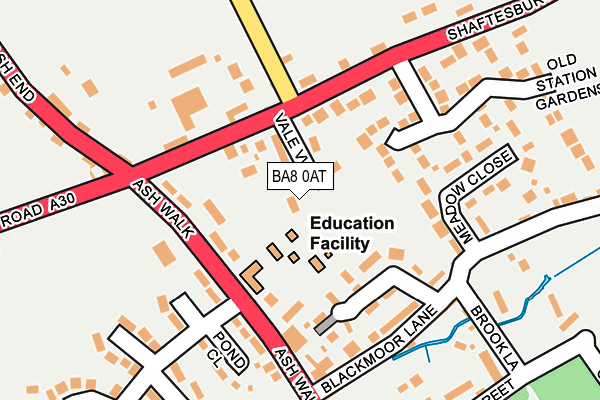 BA8 0AT map - OS OpenMap – Local (Ordnance Survey)