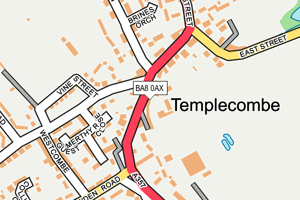 BA8 0AX map - OS OpenMap – Local (Ordnance Survey)