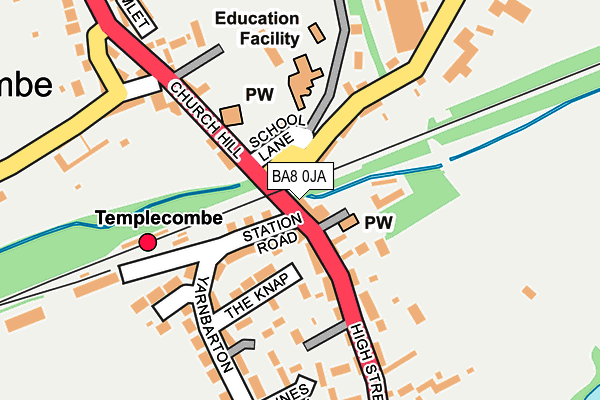 BA8 0JA map - OS OpenMap – Local (Ordnance Survey)