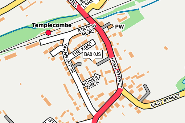 BA8 0JS map - OS OpenMap – Local (Ordnance Survey)