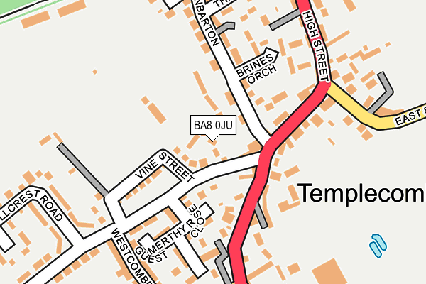 BA8 0JU map - OS OpenMap – Local (Ordnance Survey)