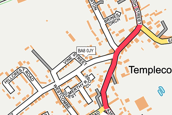 BA8 0JY map - OS OpenMap – Local (Ordnance Survey)