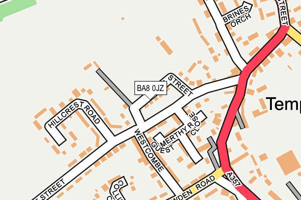 BA8 0JZ map - OS OpenMap – Local (Ordnance Survey)