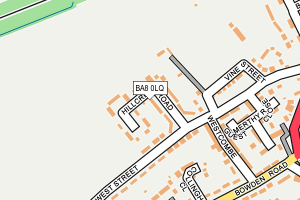 BA8 0LQ map - OS OpenMap – Local (Ordnance Survey)
