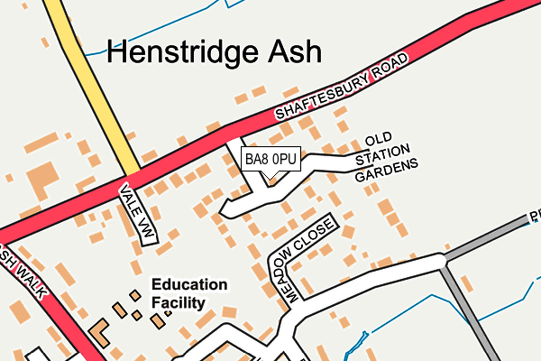 BA8 0PU map - OS OpenMap – Local (Ordnance Survey)